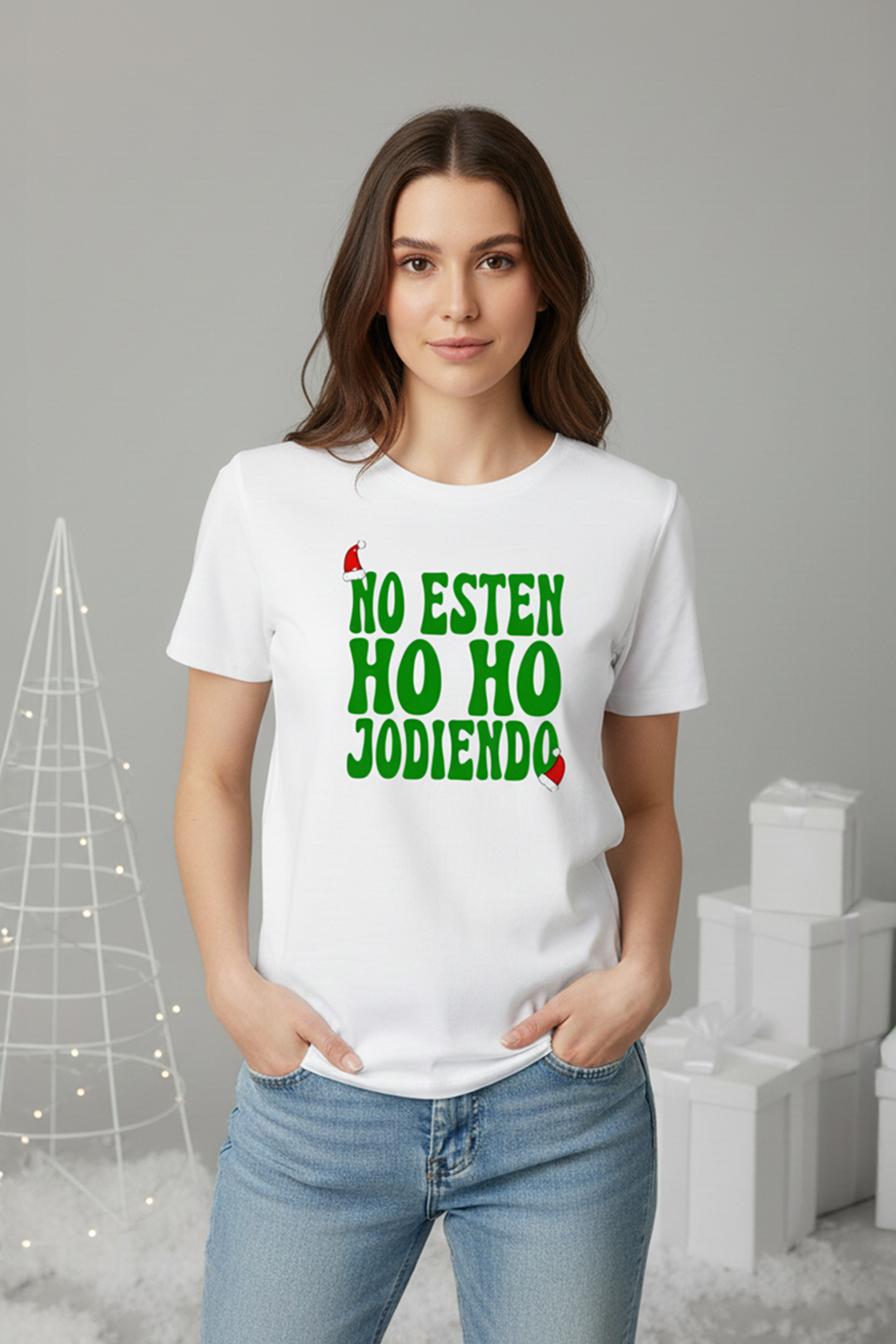 Camisetas Manga corta Blanca No esten Ho Ho jodiendo de Unisex