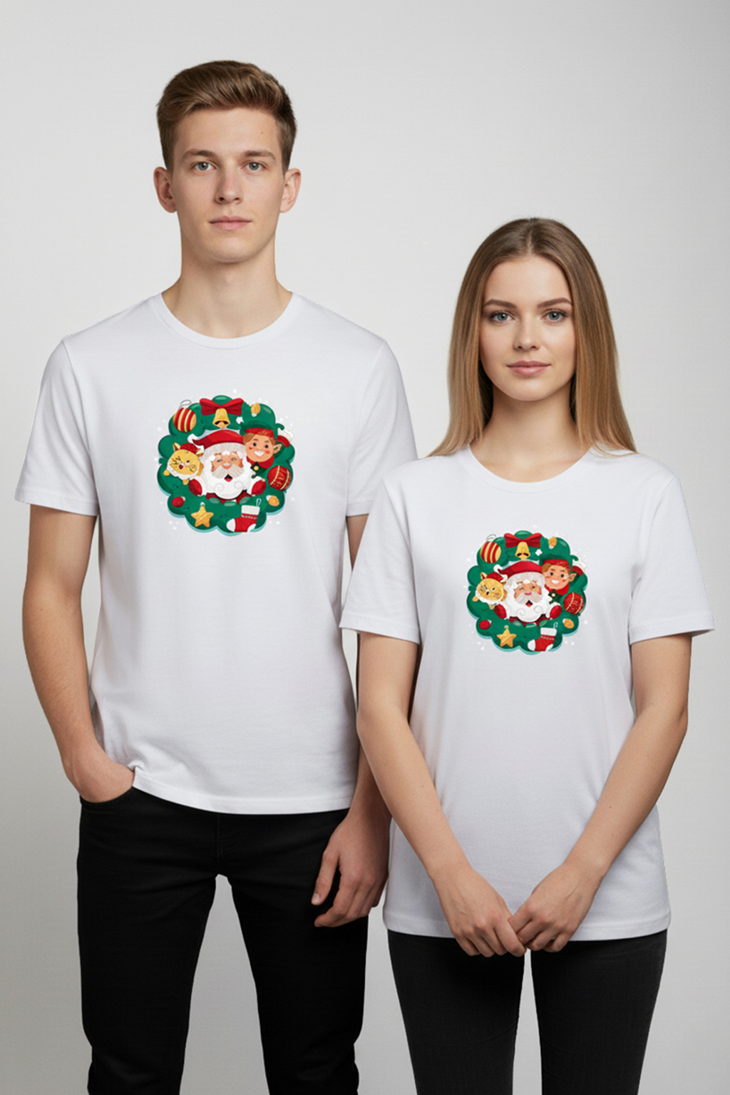 Camisetas Manga corta Blanca Navidad de Unisex