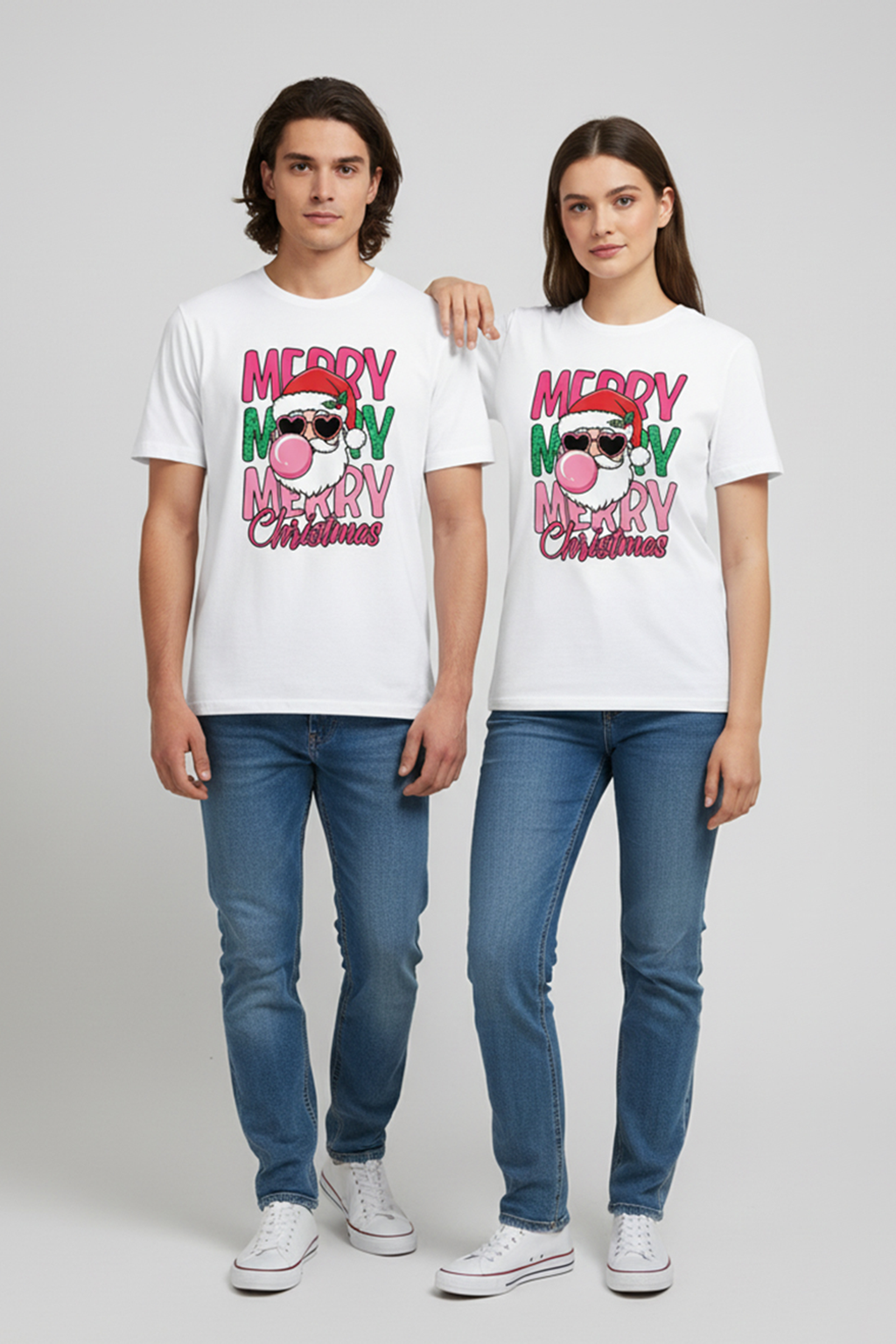 Camisetas Manga corta Blanca Merry Christmas de Unisex