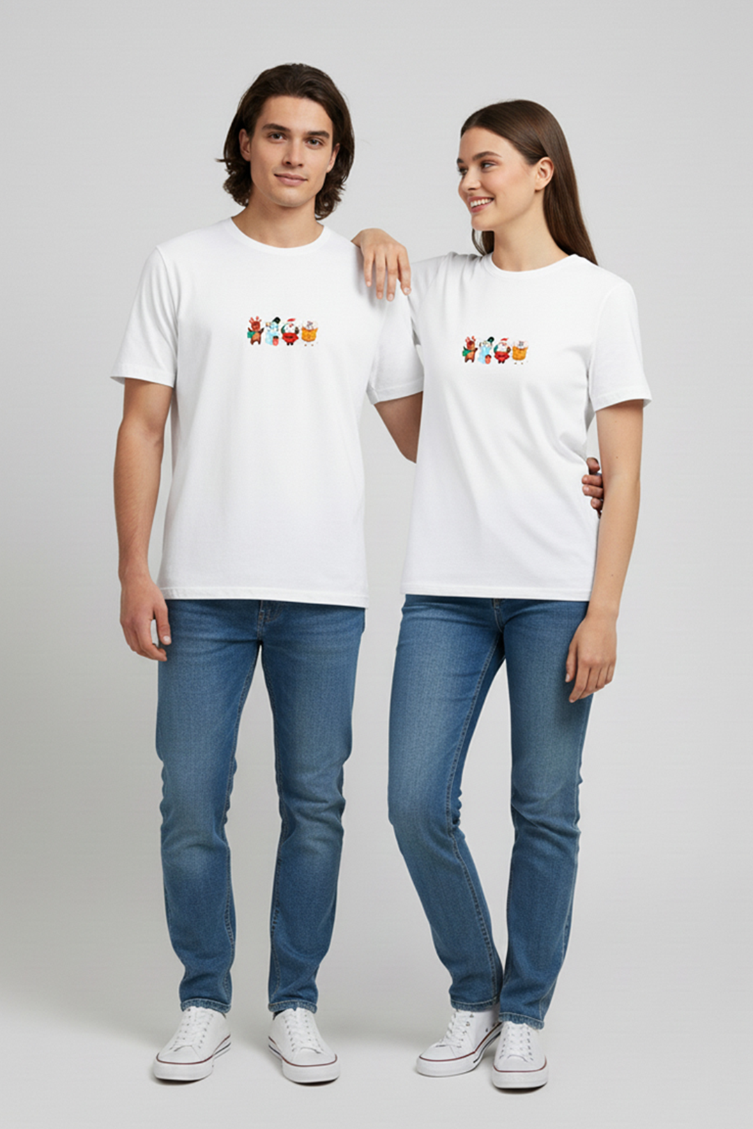 Camisetas Manga corta Blanca Santa Claus de Unisex