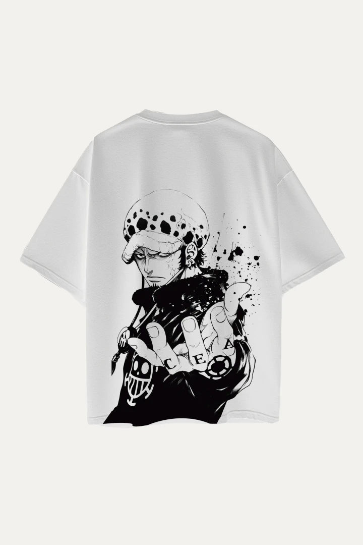 Camisetas Oversize Blanca Trafalgar Law de One Piece | Hombre