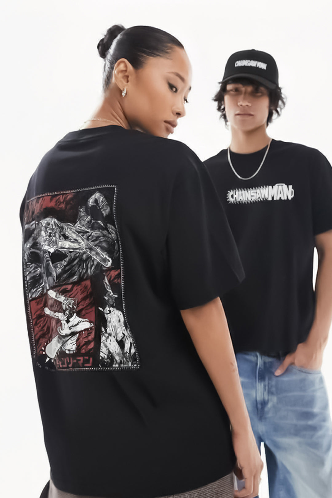 Camisetas Oversize Negra Denji de Unisex