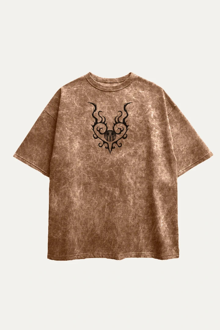 Camisetas Oversize Acid wash Café Trafalgar Law de Mujer