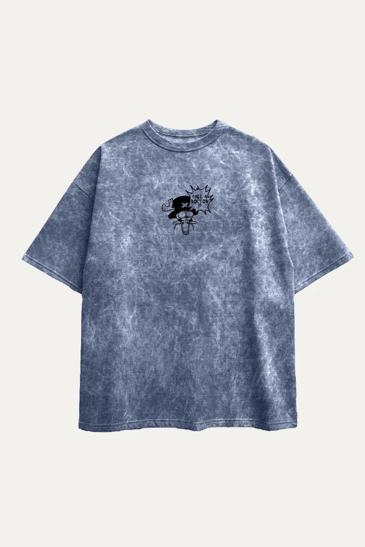 Camisetas Oversize Acid wash Azul Chopper de One Piece | Mujer