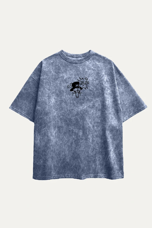 Camisetas Oversize Acid wash Azul Chopper de One Piece | Mujer