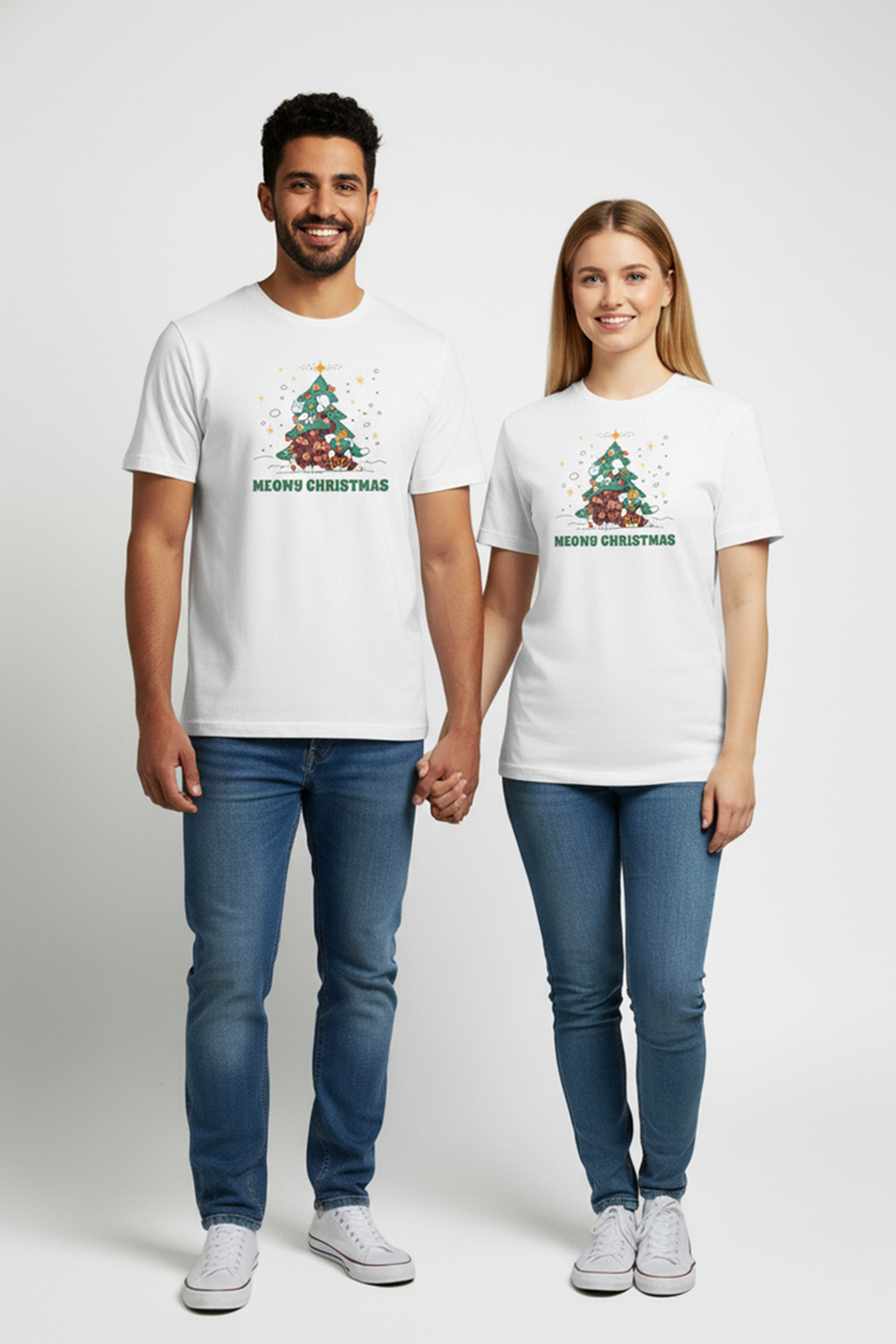 Camisetas Manga corta Blanca Arbol Navidad de Unisex