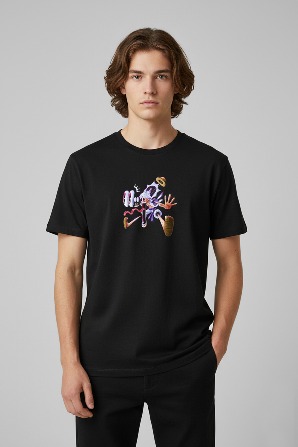 Camisetas Manga corta Negra Luffy de One Piece | Hombre