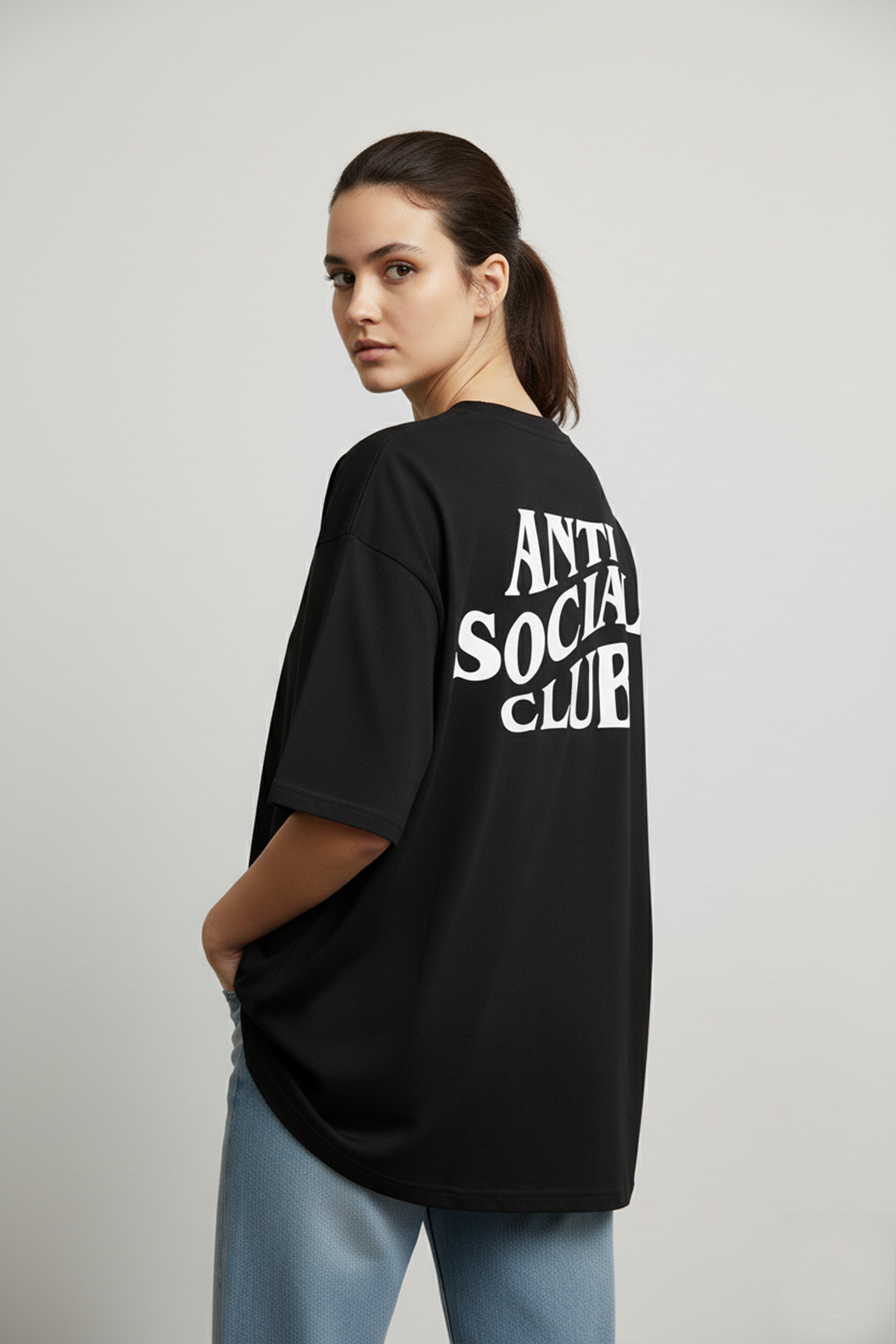 Camisetas Oversize Negra Anti Social Club de Streetwear | Mujer
