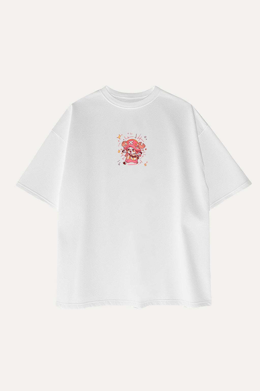 Camisetas Oversize Blanca Chopper de One Piece | Mujer