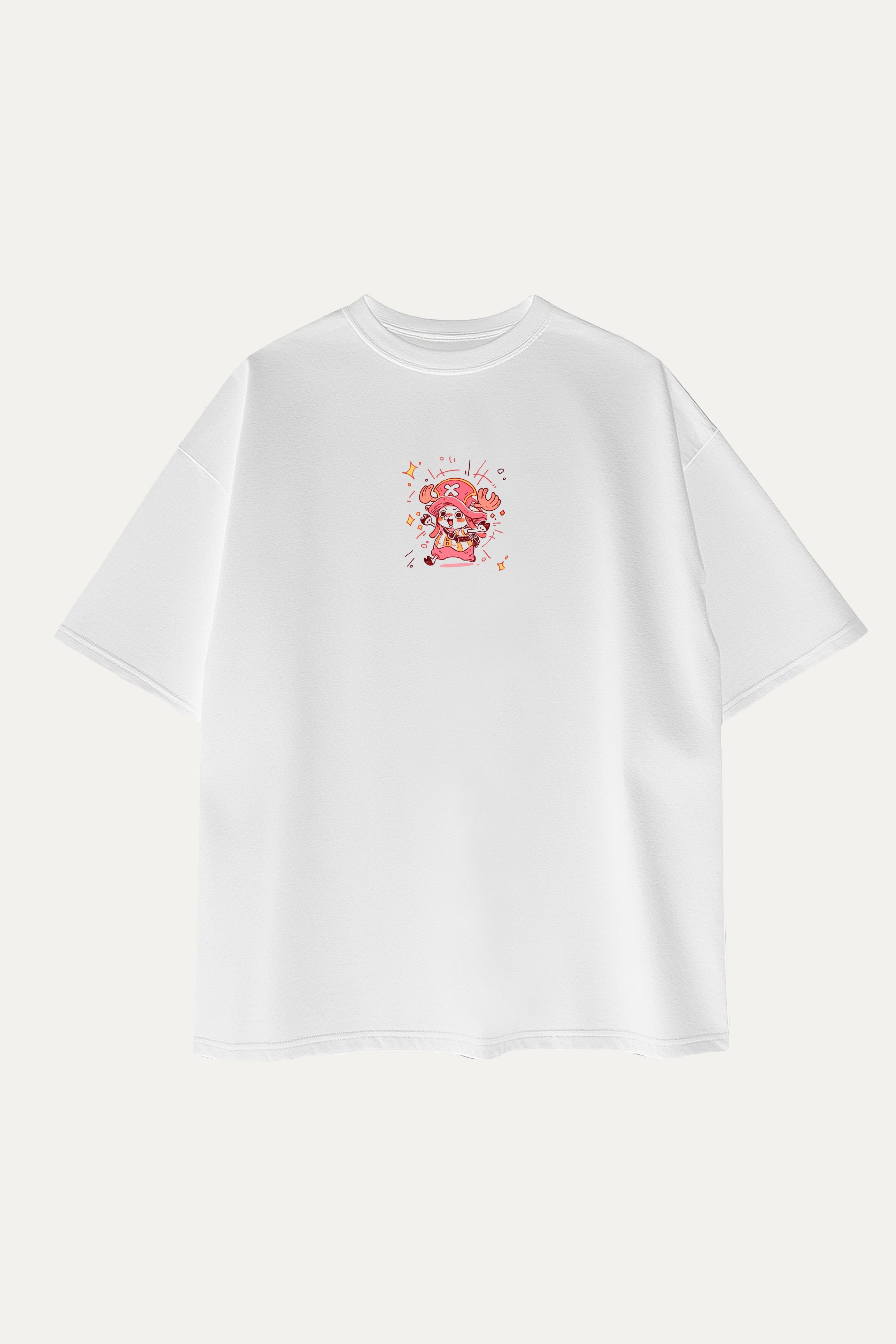 Camisetas Oversize Blanca Chopper de One Piece | Mujer