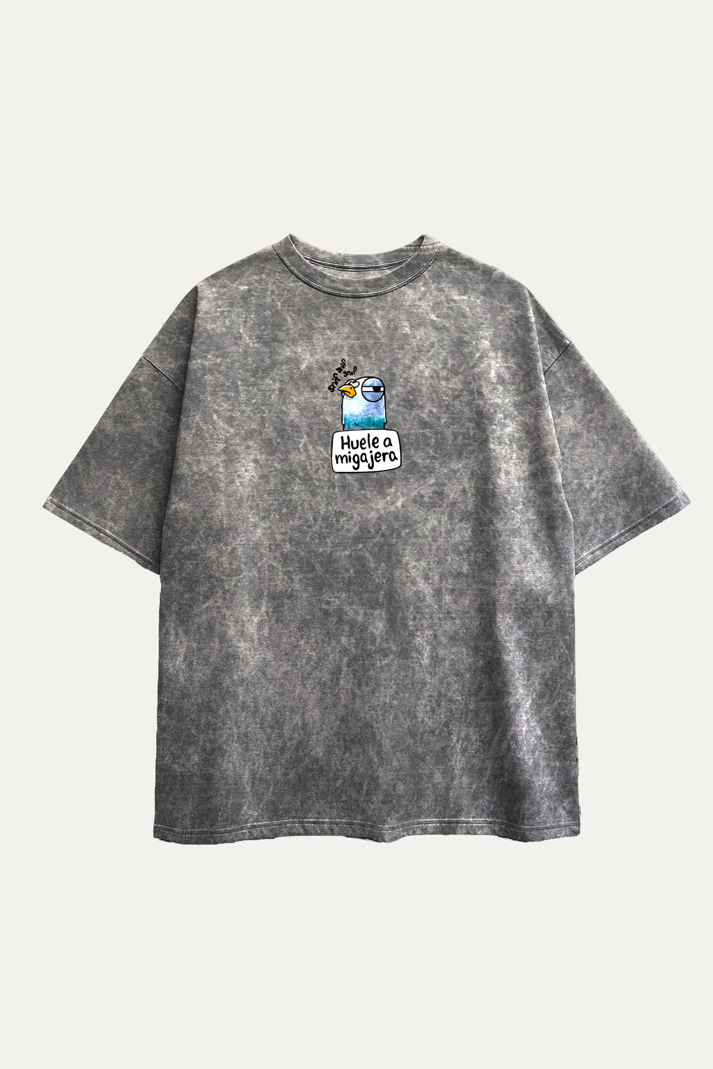 Camisetas Oversize Gris Migajera de Streetwear | Mujer