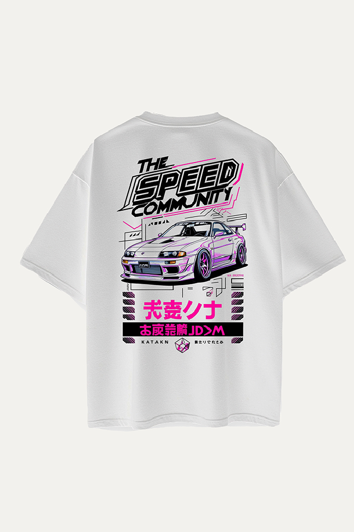 Camisetas Oversize Blanca Nissan de Racing Japan | Mujer