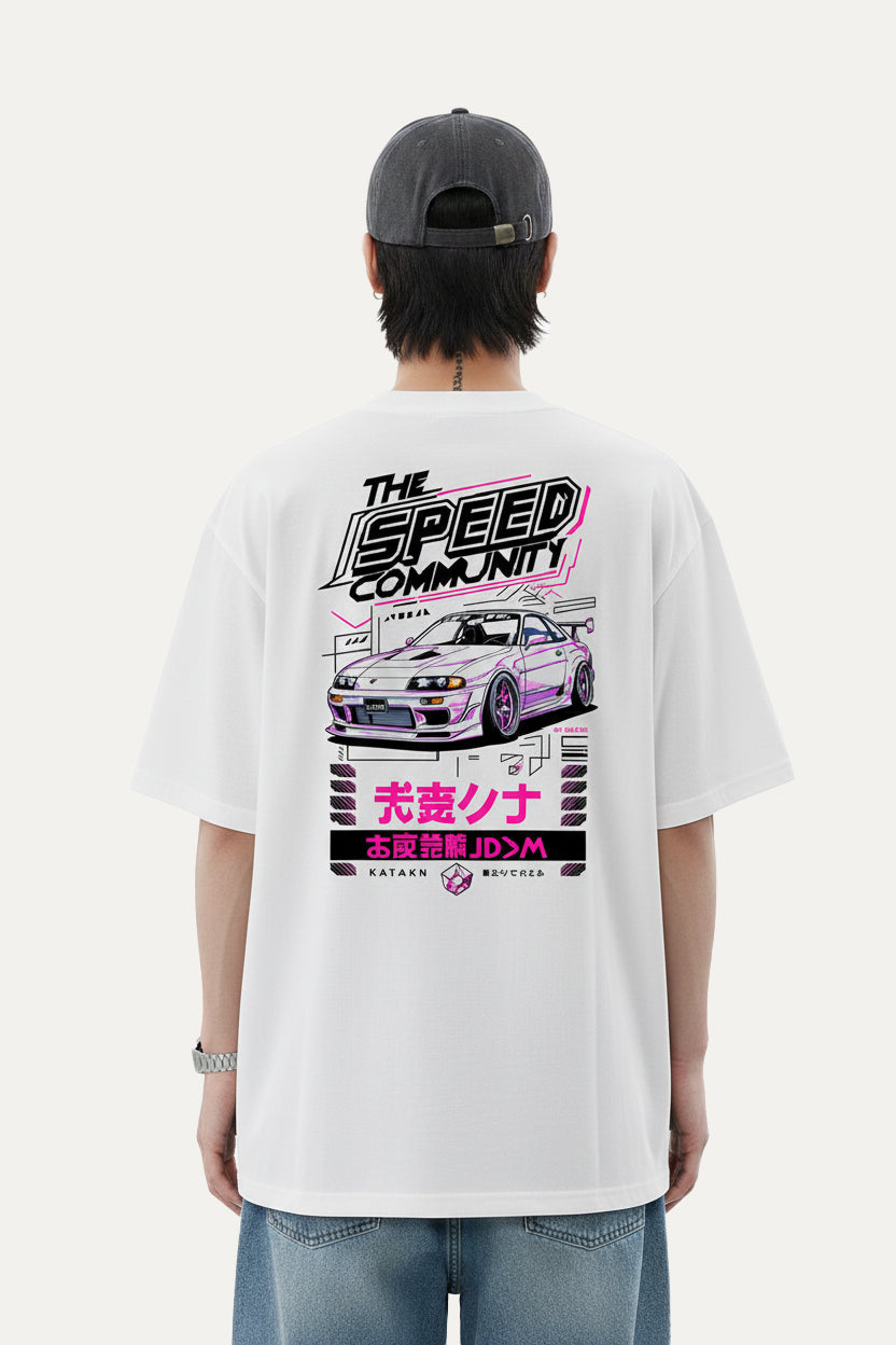 Camisetas Oversize Blanca Nissan de Racing Japan | Hombre