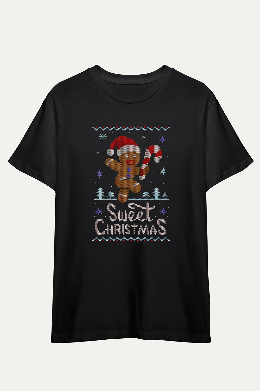 Camisetas Manga corta Negra Sweet Christmas de Unisex