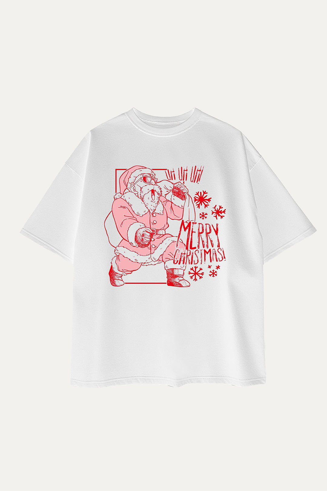 Camisetas Oversize Blanca Dragon Ball Navidad de Unisex
