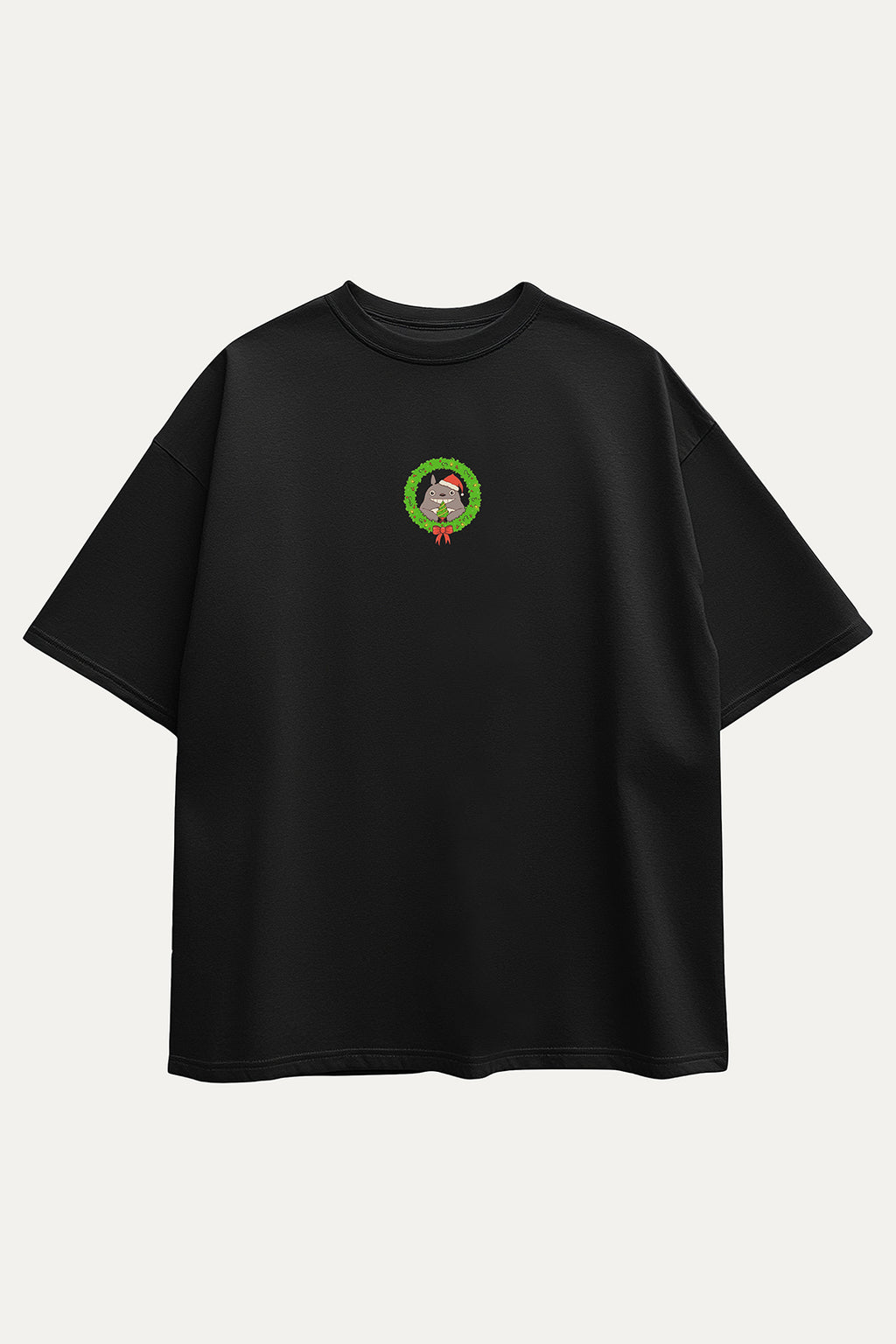 Camisetas Oversize Negra Totoro de Mujer