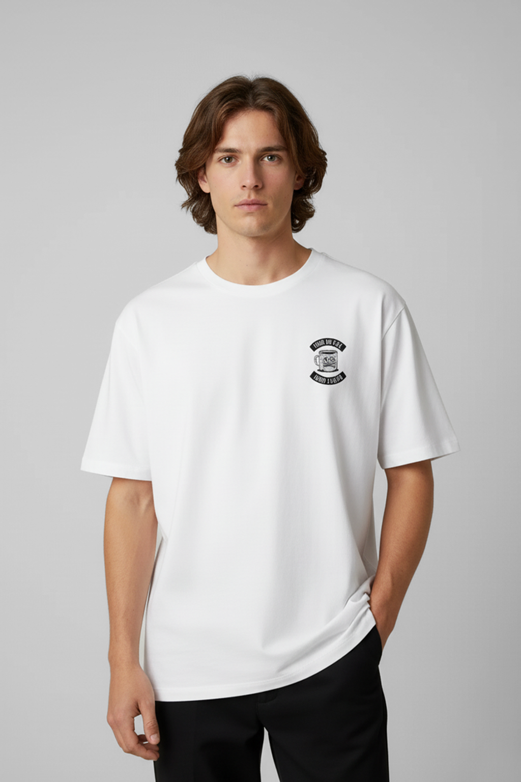 Camisetas Manga corta Blanco Coffee de Casual Lifestyle | Hombre