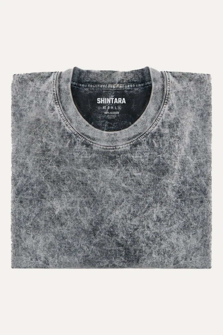 Camisetas Oversize Acid wash Gris F1 de Streetwear | Hombre