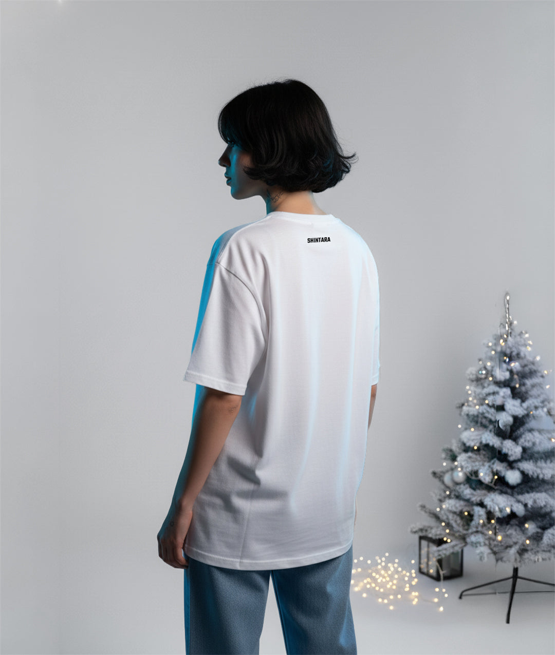 Camisetas Oversize Blanca Dragon Ball Navidad de Unisex