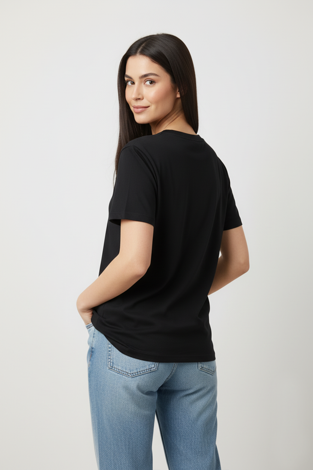 Camisetas básicas Manga corta Negra Perro Salchicha de Mujer