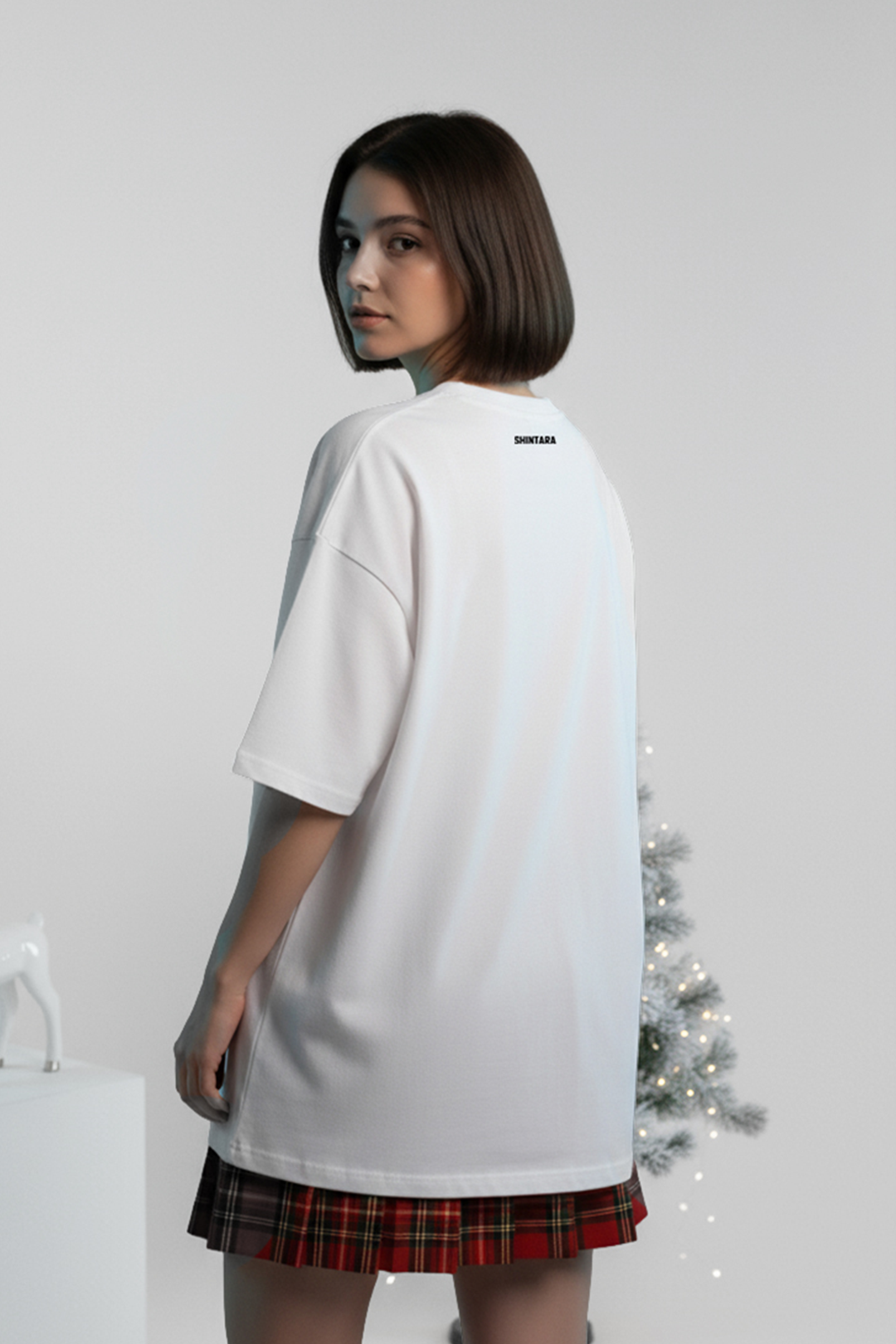 Camisetas Manga corta Blanca Merry Grinchmas de Mujer