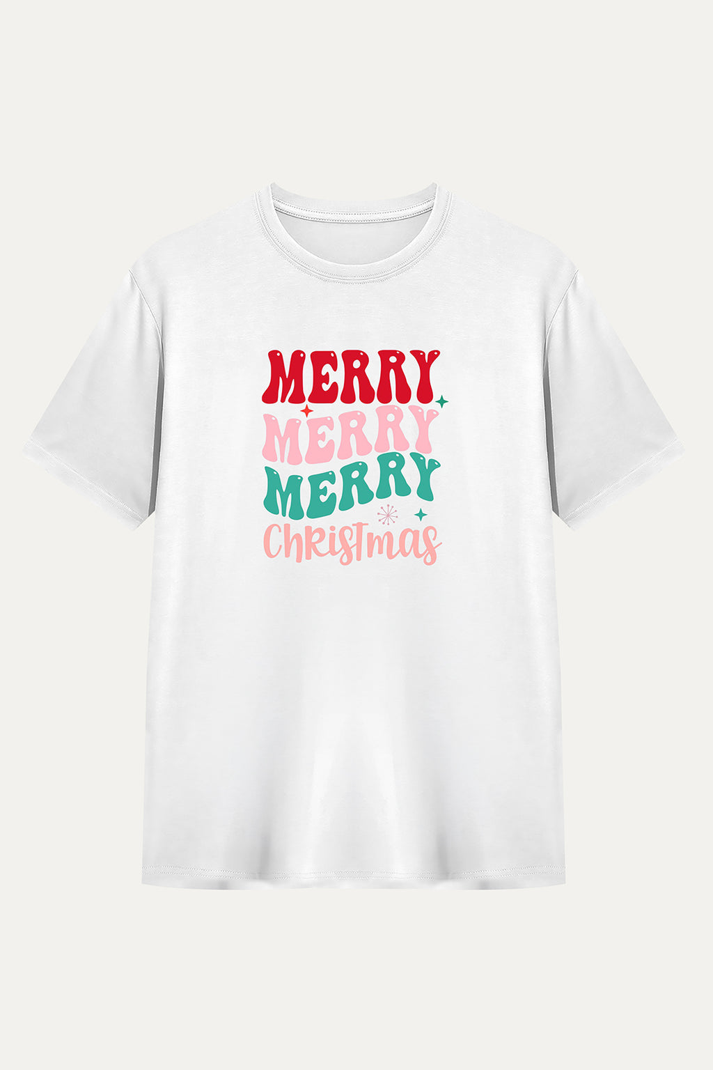 Camisetas Manga corta Blanca Merry Christmas de Unisex