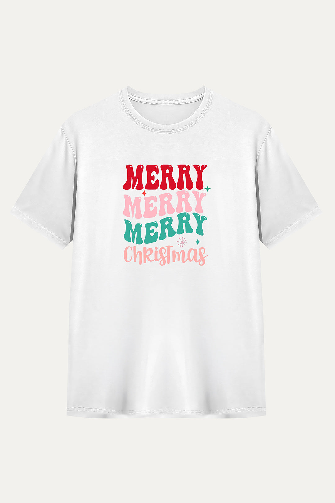 Camisetas Manga corta Blanca Merry Christmas de Unisex