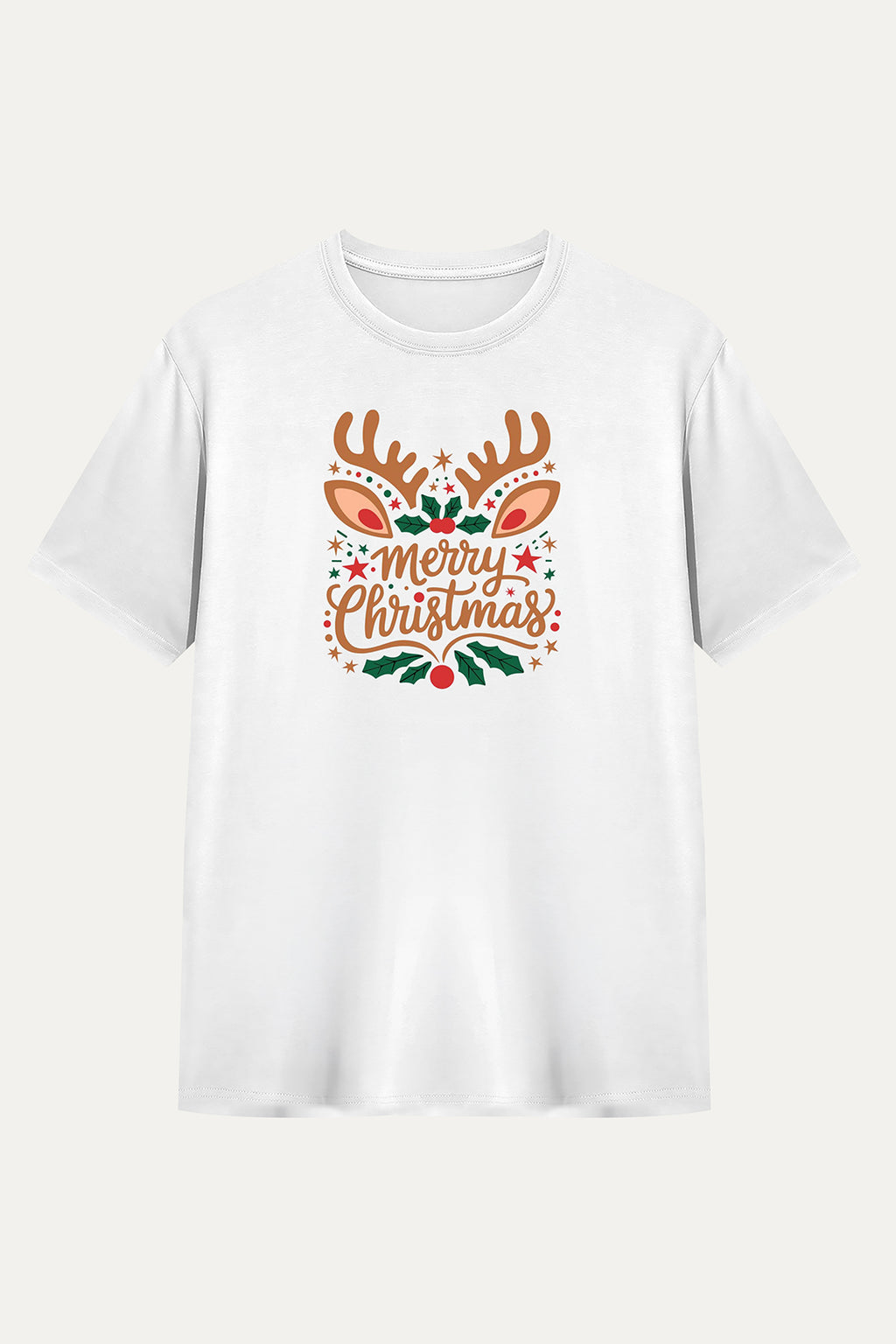 Camisetas Manga corta Blanca Merry Christmas de Unisex