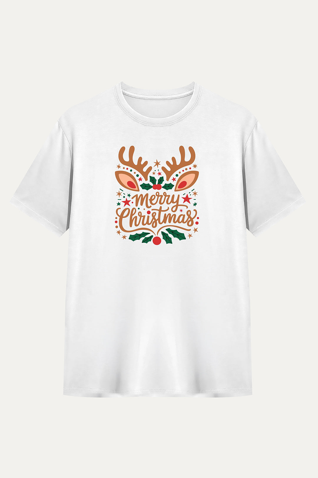 Camisetas Manga corta Blanca Merry Christmas de Unisex