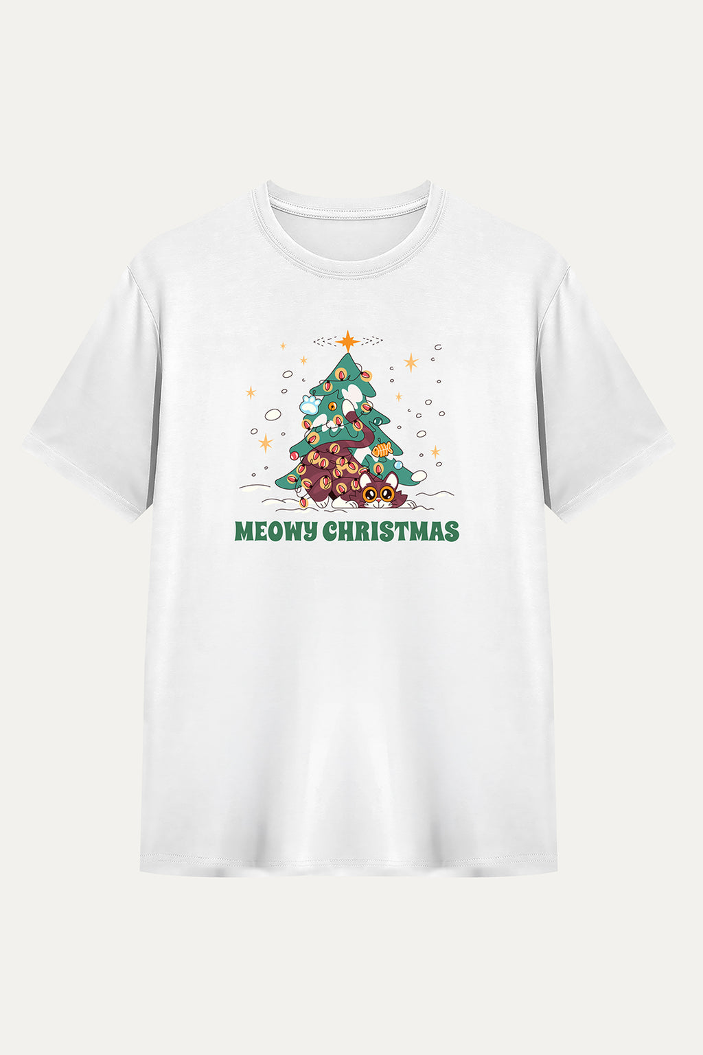 Camisetas Manga corta Blanca Arbol Navidad de Unisex