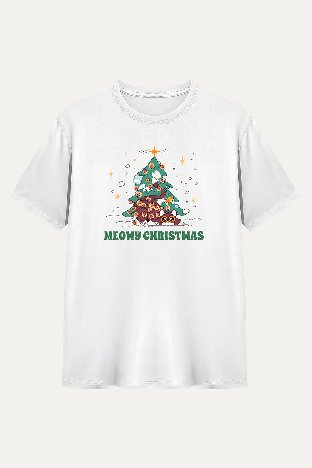 Camisetas Manga corta Blanca Arbol Navidad de Unisex